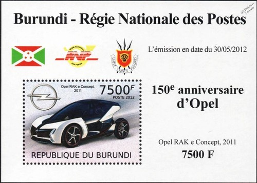 Foglio francobolli opel rak - opel, rak-e